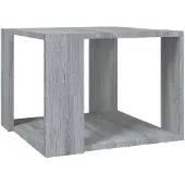 vidaXL Salontafel 40x40x30 cm bewerkt hout grijs sonoma eikenkleurig