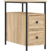 vidaXL Nachtkastje 30x60x60 cm bewerkt hout sonoma eikenkleurig
