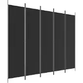 vidaXL Kamerscherm met 5 panelen 250x200 cm stof zwart