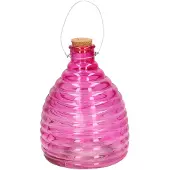 Svenska Living Wespenvanger/wespenval roze van glas 21 cm - Ongediertevallen - Ongediertebestrijding