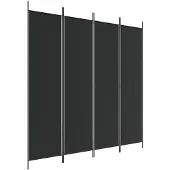 vidaXL Vida 4-paneeldeur Vertrekafscheider Zwart 200x200 cm Stoffensoort