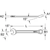 Ks Tools 517.1524 5171524 Ring-steeksleutel Sleutelbreedte (metrisch) 24 mm