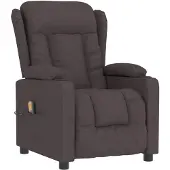 vidaXL Massagestoel stof donkerbruin