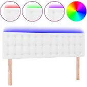 vidaXL Hoofdbord LED 144x5x78/88 cm kunstleer wit