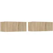 vidaXL Tv-meubels 2 st 80x30x30 cm bewerkt hout sonoma eikenkleurig