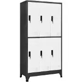 vidaXL Lockerkast 90x45x180 cm staal antracietkleurig en wit