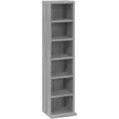 vidaXL Cd-kast 21x20x88 cm bewerkt hout grijs sonoma eikenkleurig