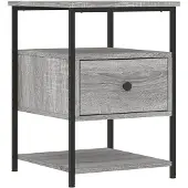 vidaXL Nachtkastje 40x42x56 cm bewerkt hout grijs sonoma