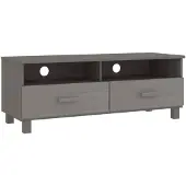 vidaXL Tv-meubel HAMAR 106x40x40 cm massief grenenhout lichtgrijs