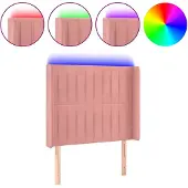 vidaXL Hoofdbord LED 93x16x118/128 cm fluweel roze
