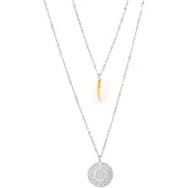 Victorious Dames Ketting - Zilver - Model: Zodiak Schelp Yellow Stripe