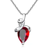 Victorious Dames Ketting – Zirkonia & Bergkristallen – Zilver/Rood – 45cm