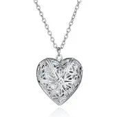 Victorious Dames Ketting – Zilveren Hart – Zilver – Uitklapbaar – 50cm