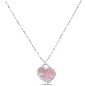 Victorious Dames Ketting Zilver – Roze Hart – 45 t/m 50 CM