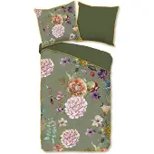 Muller Textil Dekbedovertrek Biologische Katoen Satijn Parma - green 140x200/220cm