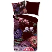 Descanso Dekbedovertrek Bloomie Bordeaux Satijn-140 x 200 / 220 cm | 1-Persoons