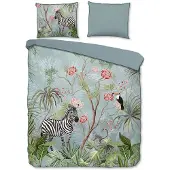 Descanso Dekbedovertrek Biologische Katoen Satijn Yasmin - aqua 240x200/220cm