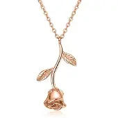 Victorious Dames Ketting – Roségouden Roos – Rosegoud – 43cm