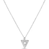 Victorious Dames Ketting Zilver – Driehoek Hanger – 41 t/m 46 CM