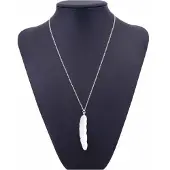 Victorious Dames Ketting – Zilveren Veer – Zilver – 60cm