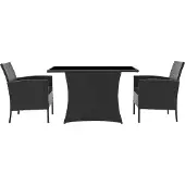 Möbilia Zitgroep 2 x fauteuils + tafel polyrattan/metaal