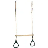 Kbt ringtrapeze hout met kunststof ringen groen