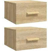 vidaXL Nachtkastjes 2 st wandgemonteerd 35x35x20 cm sonoma eikenkleur