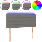 vidaXL Hoofdbord LED 90x5x78/88 cm stof donkergrijs