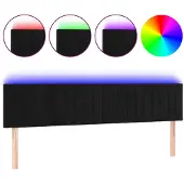 vidaXL Hoofdbord LED 180x5x78/88 cm fluweel zwart