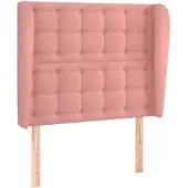 vidaXL Hoofdbord met randen 83x23x118/128 cm fluweel roze