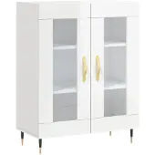 vidaXL Dressoir 69,5x34x90 cm bewerkt hout hoogglans wit