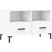 vidaXL Tv-meubel 80x36x50 cm bewerkt hout wit
