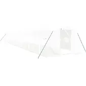 vidaXL Kas met stalen frame, wit, 54 m², 18x3x2 meter