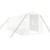 vidaXL Tuinkas met stalen frame 12 m² 6x2x2 m wit