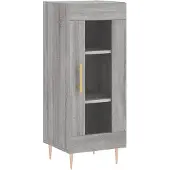 vidaXL Dressoir 34,5x34x90 cm bewerkt hout grijs sonoma eikenkleurig
