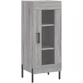 vidaXL Dressoir 34,5x34x90 cm bewerkt hout grijs sonoma eikenkleurig