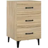 vidaXL Nachtkastje 40x40x66 cm bewerkt hout sonoma eikenkleurig
