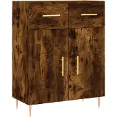 vidaXL Dressoir 69,5x34x90 cm bewerkt hout gerookt eikenkleurig