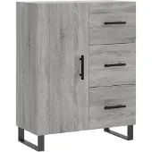 vidaXL Dressoir 69,5x34x90 cm bewerkt hout grijs sonoma eikenkleurig