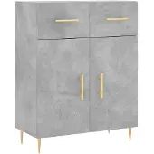 vidaXL Dressoir 69,5x34x90 cm bewerkt hout betongrijs