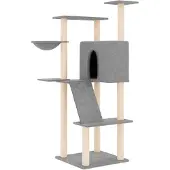 vidaXL Kattenmeubel met sisal krabpalen 143 cm lichtgrijs