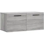 vidaXL Wandkast 80x36,5x35 cm bewerkt hout grijs sonoma eikenkleurig