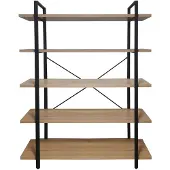 Erro Boekenrek - 5 planken - 120x33x178 - mat zwart metaal