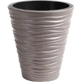 Prosperplast Plantenpot/bloempot Sand Dunes - buiten/binnen - kunststof - beige - D30 x H33 cm - Plantenpotten