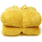 Unique living | teddy plaid 150x200cm bamboo yellow