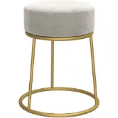 vidaXL Hocker rond fluweel lichtgrijs