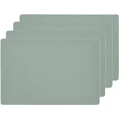 Zeller placemats - 6x - lederlook - mintgroen - 45 x 30 cm - Placemats