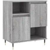 vidaXL Dressoir 60x35x70 cm bewerkt hout grijs sonoma eikenkleurig