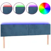 vidaXL Hoofdbord LED 180x5x78/88 cm fluweel donkerblauw