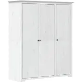 vidaXL Kledingkast BODO, wit, 146x53,5x173 cm, massief grenenhout